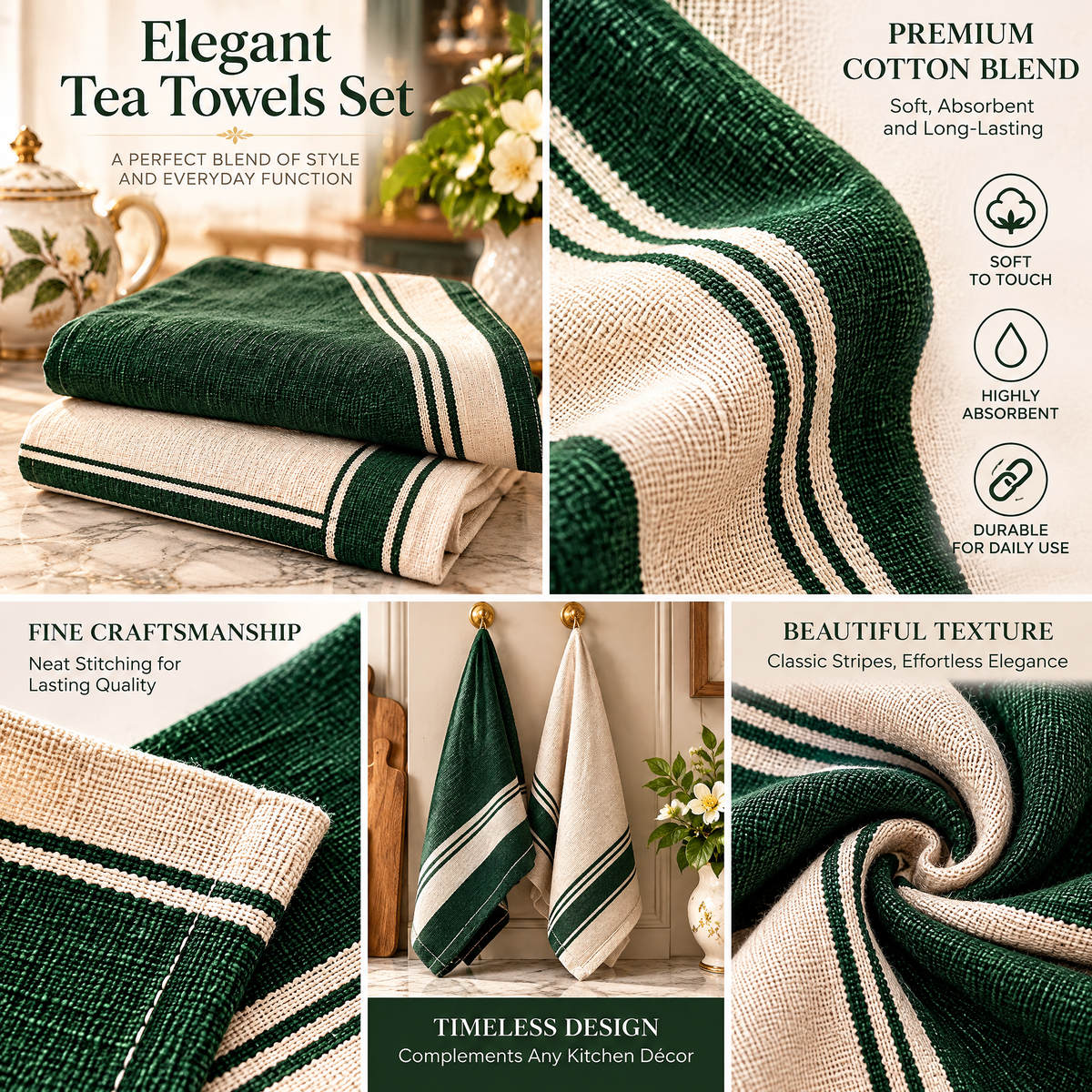 Elberwick™ Elegant Tea Towels Set